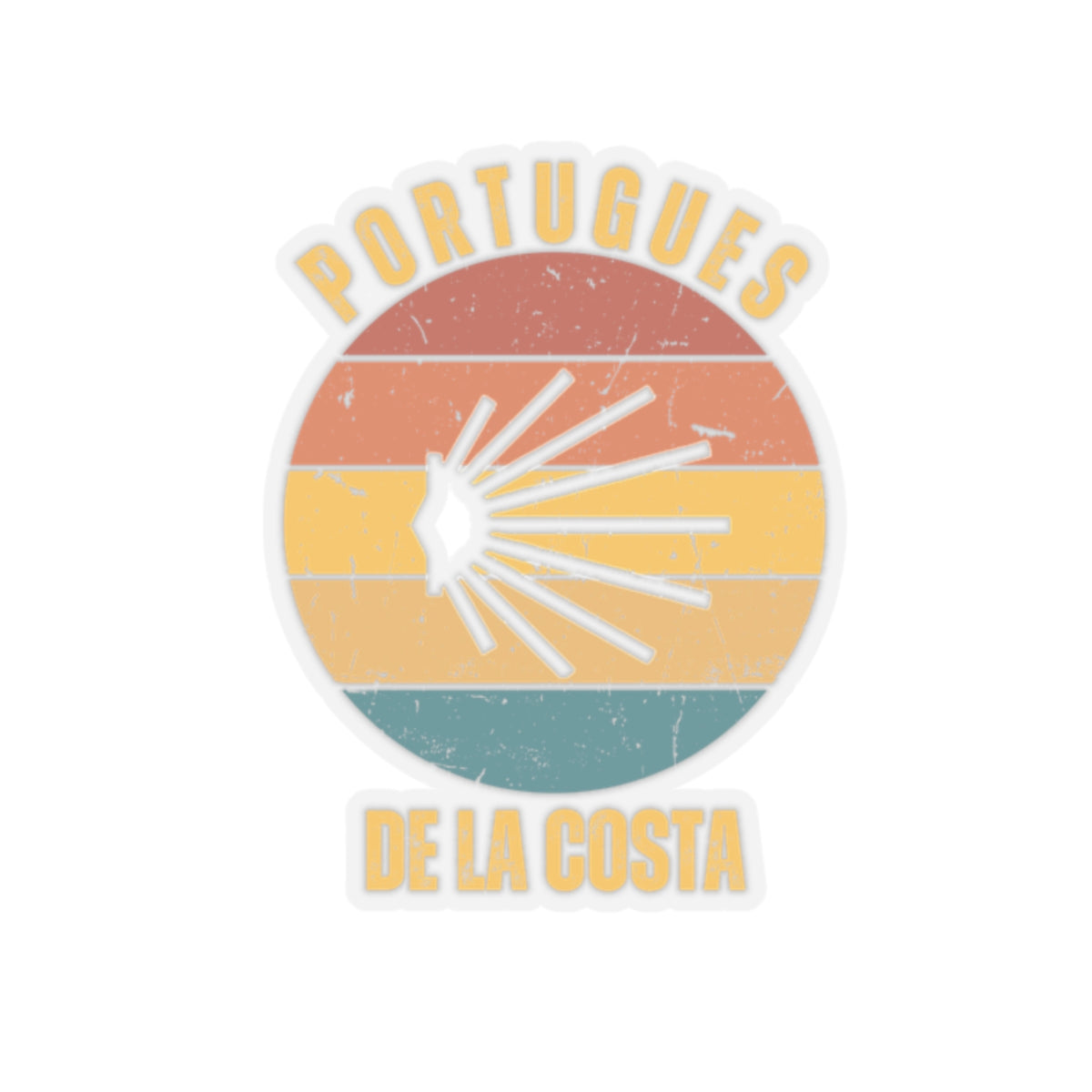 Camino de Santiago Português de la Costa Kiss-Cut Stickers, Gift for Peregrino, Memento, Souvenir