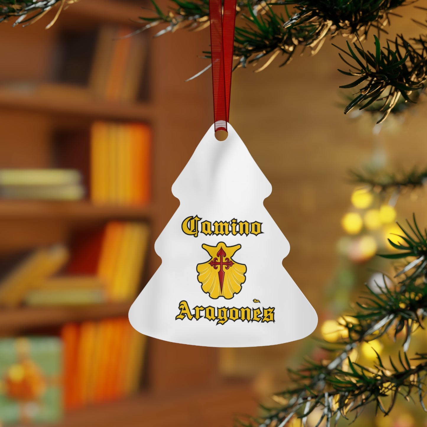 Camino de Santiago Christmas Ornaments, Aragones, Gift for Pilgrim, Metal
