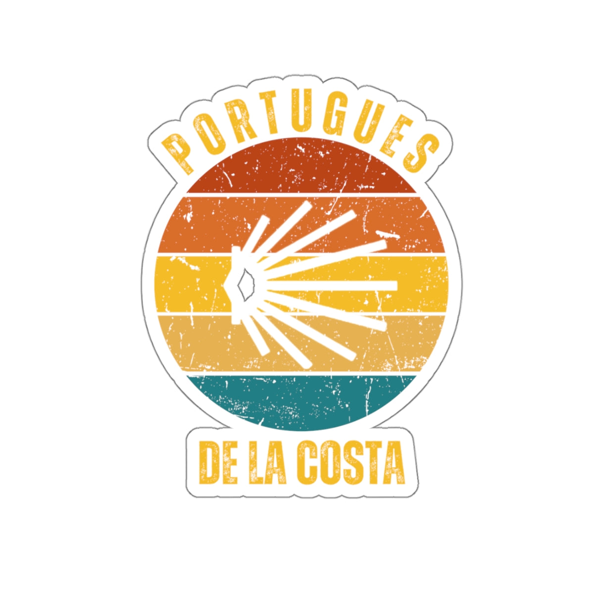 Camino de Santiago Português de la Costa Kiss-Cut Stickers, Gift for Peregrino, Memento, Souvenir