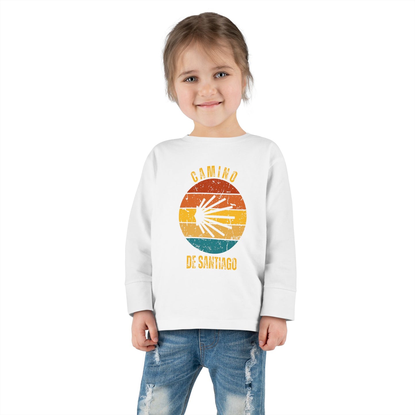 Camino de Santiago Toddler Long Sleeve Tee, Gift for Child Peregrino