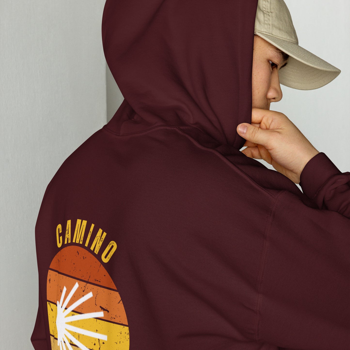 Camino Primitivo, Gift for Camino de Santiago Original Way Spain Keepsake, Seashell, Unisex Hoodie Buen Camino