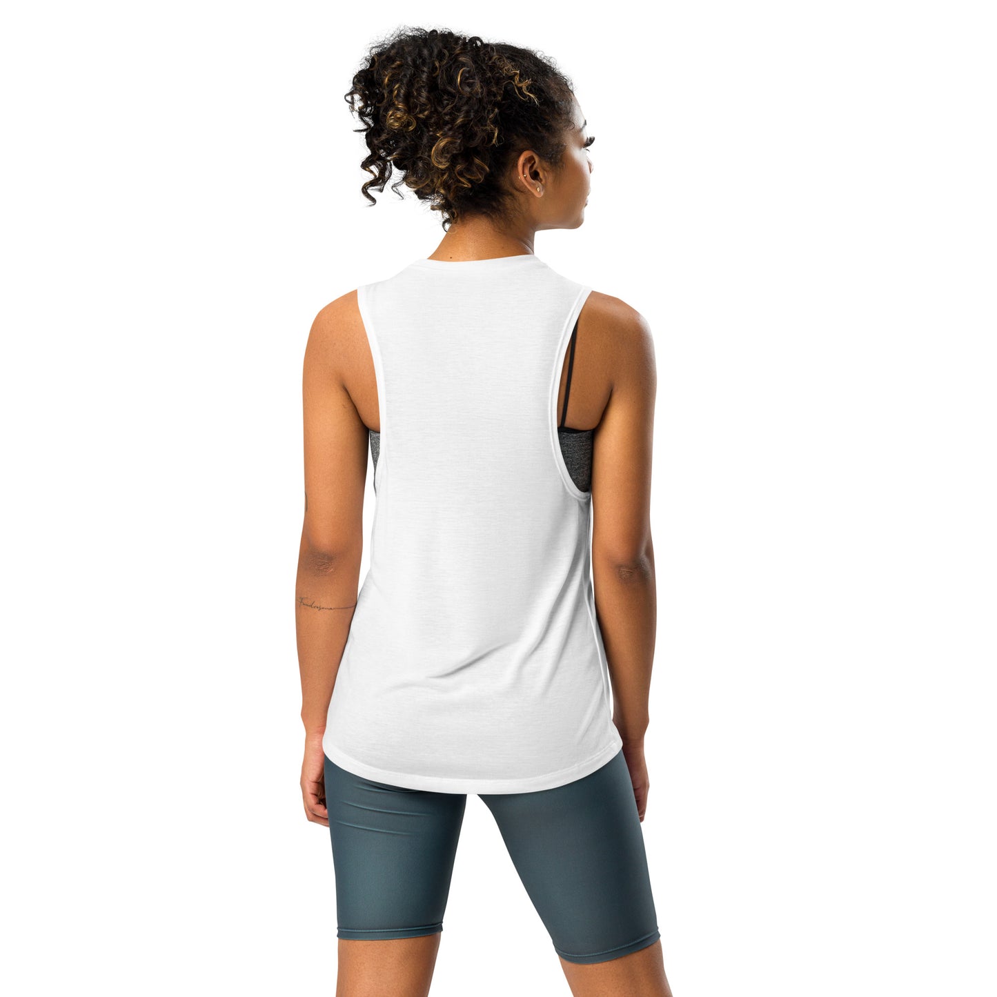 Camino de Santiago Portugues de la Costa Ladies’ Muscle Tank White back
