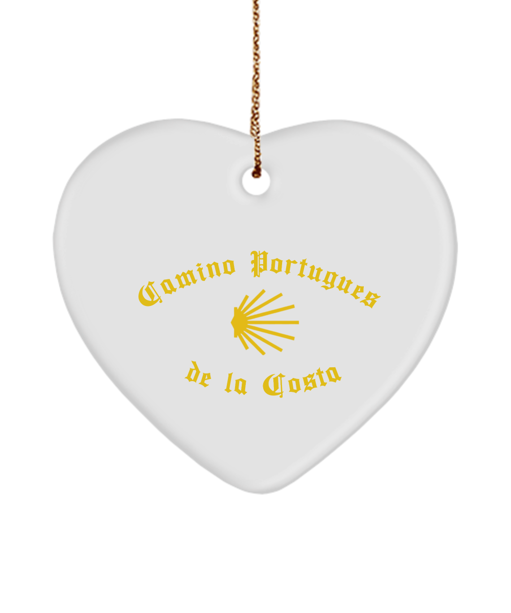 Camino de la Costa Seashell Christmas Ornament 3" Ceramic, Oval, Heart, or Star