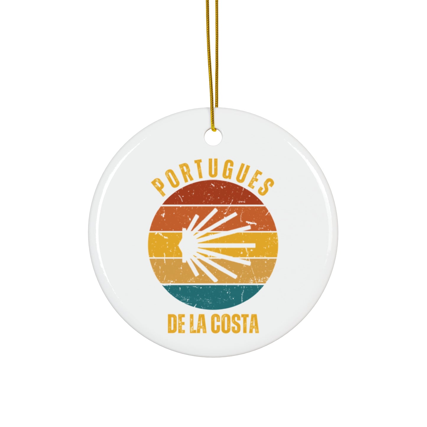 Camino de la Costa Christmas Ornament Seashell, Camino de Santiago, 3" Ceramic