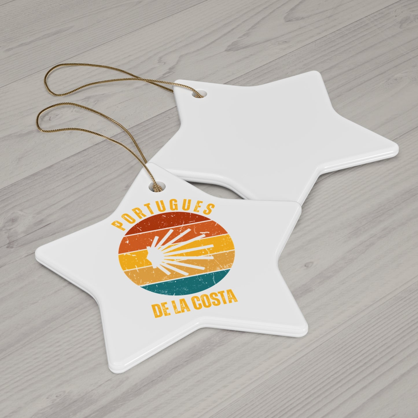 Camino de la Costa Christmas Ornament Seashell, Camino de Santiago, 3" Ceramic