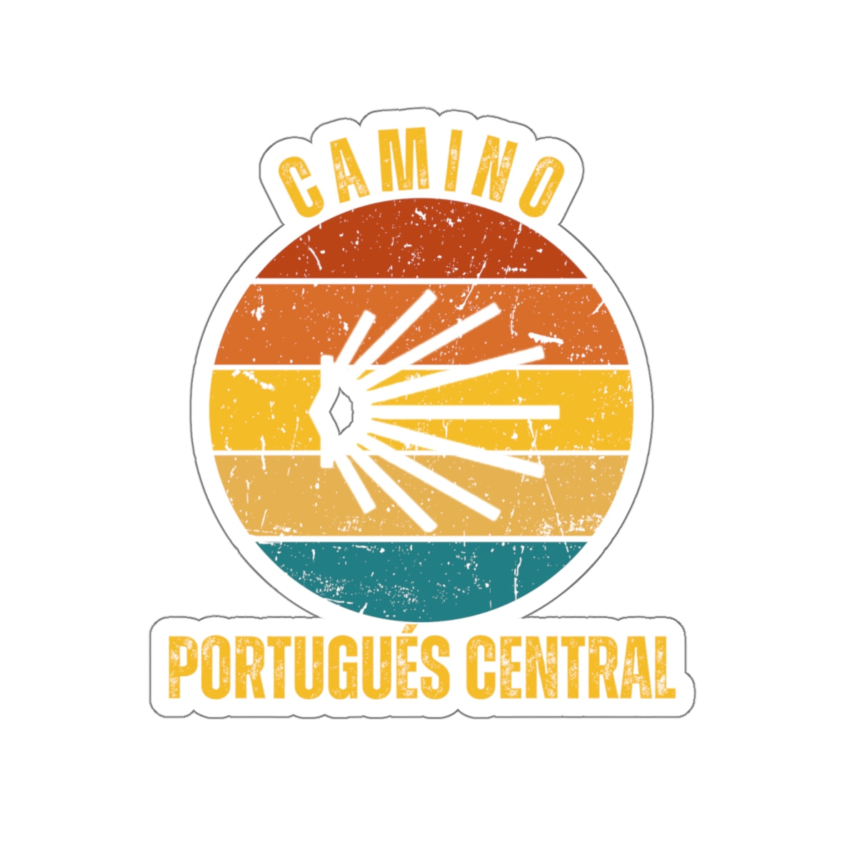 Camino de Santiago Português  Central Kiss-Cut Stickers, Gift for Peregrino, Memento, Souvenir