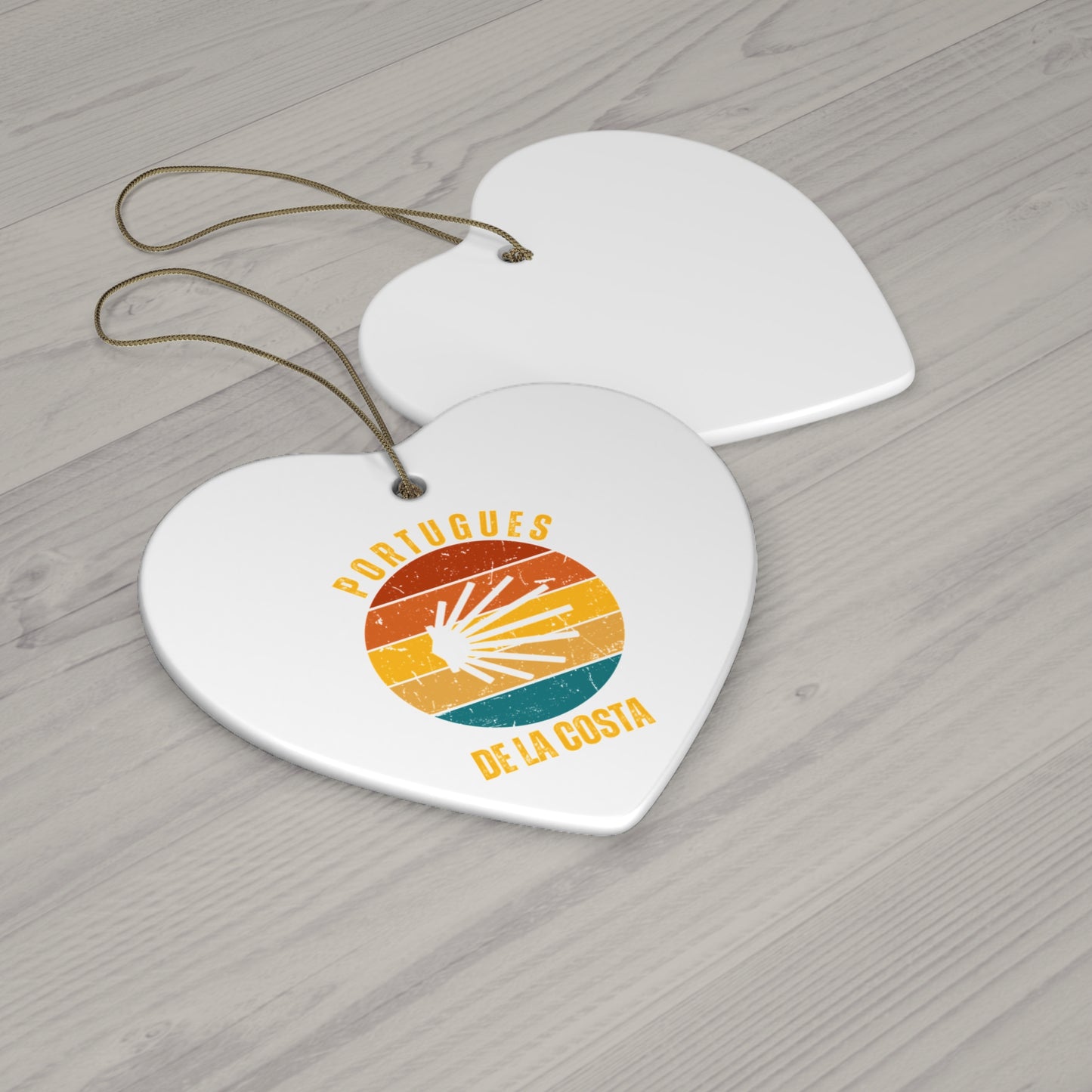 Camino de la Costa Christmas Ornament Seashell, Camino de Santiago, 3" Ceramic