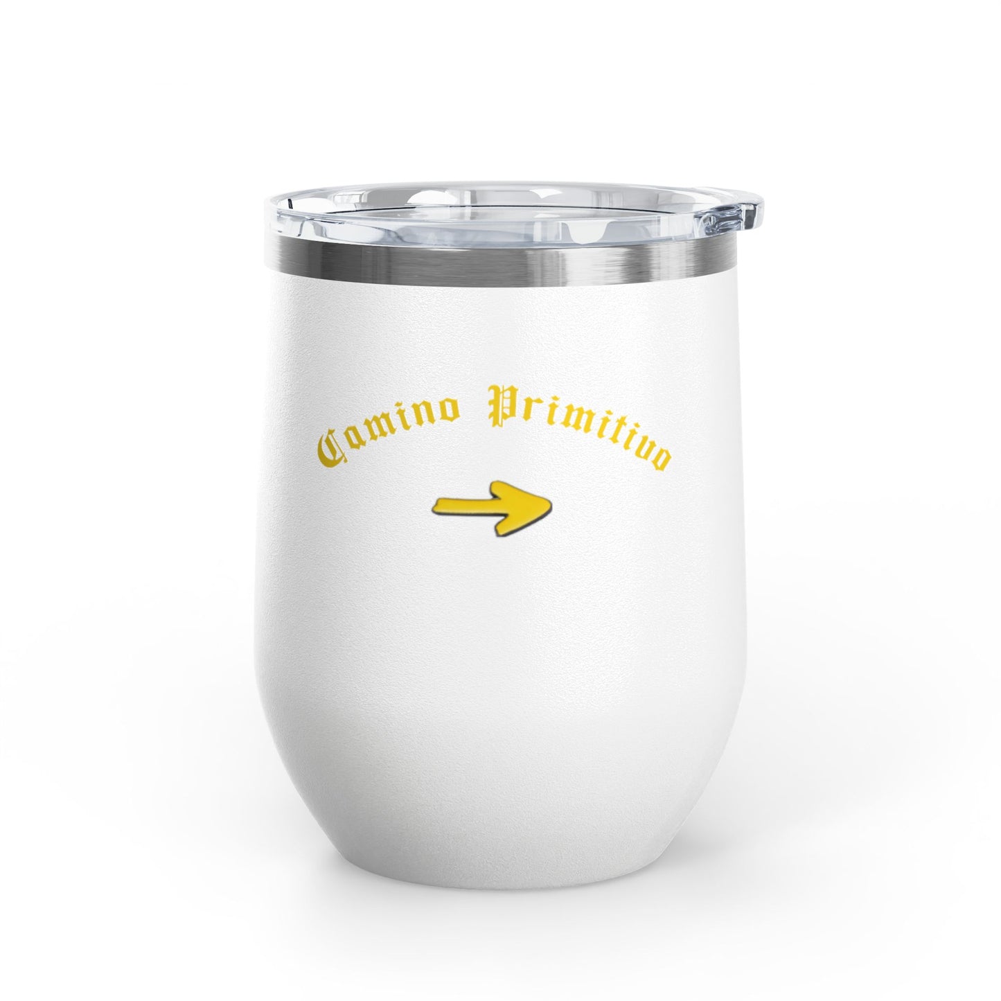 Camino Primitivo Wine Tumbler, 12oz - Camino de Santiago Pilgrimage Gift, Hiking Present, Way of St. James