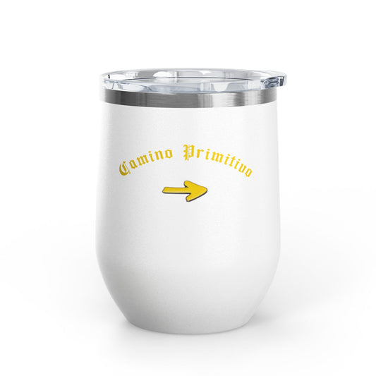 Camino Primitivo Wine Tumbler, 12oz - Camino de Santiago Pilgrimage Gift, Hiking Present, Way of St. James