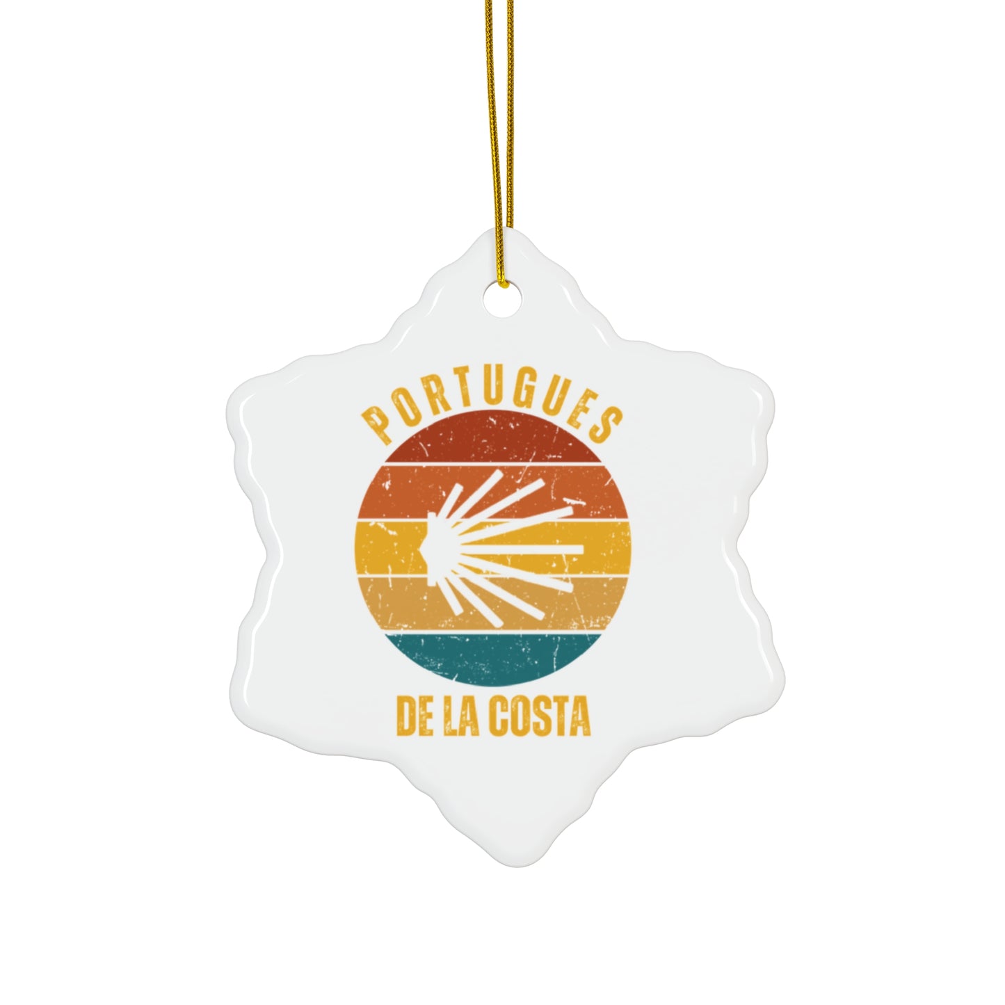 Camino de la Costa Christmas Ornament Seashell, Camino de Santiago, 3" Ceramic