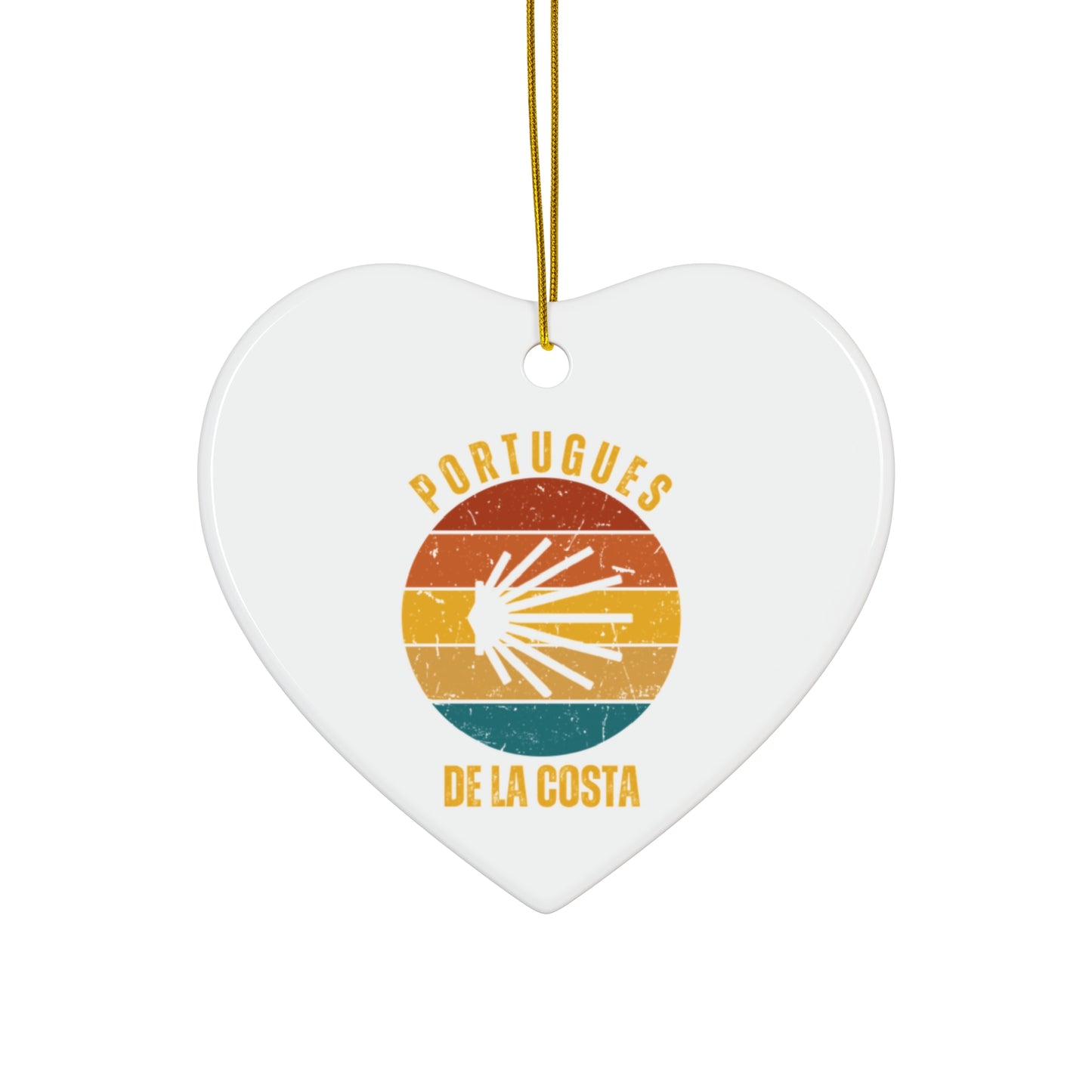 Camino de la Costa Christmas Ornament Seashell, Camino de Santiago, 3" Ceramic