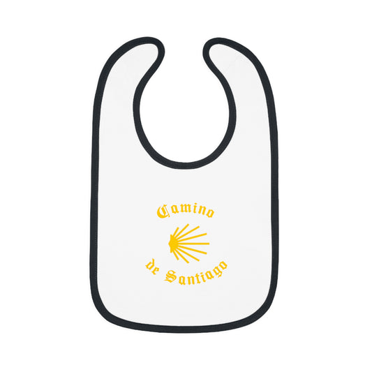 Camino de Santiago Baby Contrast Trim Jersey Bib Buen Camino with Shell