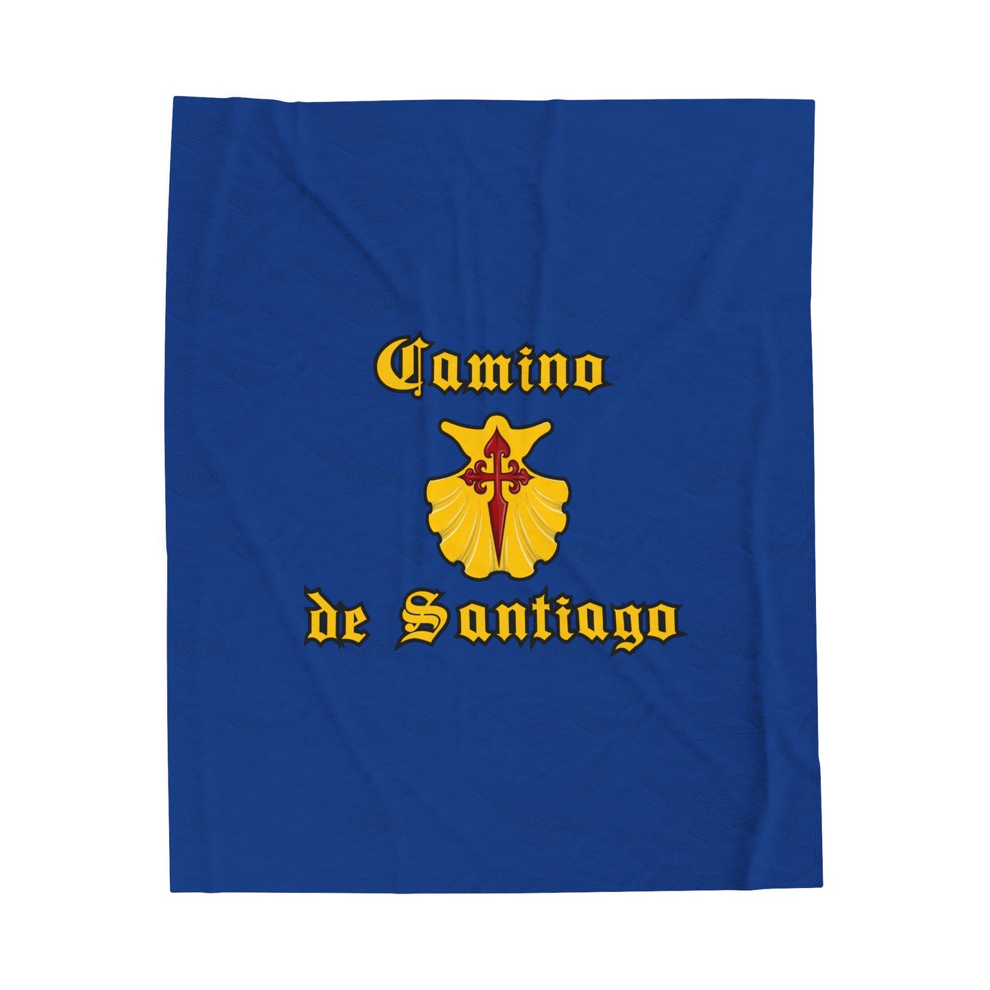 Camino de Santiago Blanket,  Velveteen Plush Blanket, 3 sizes, Gift for Peregrino