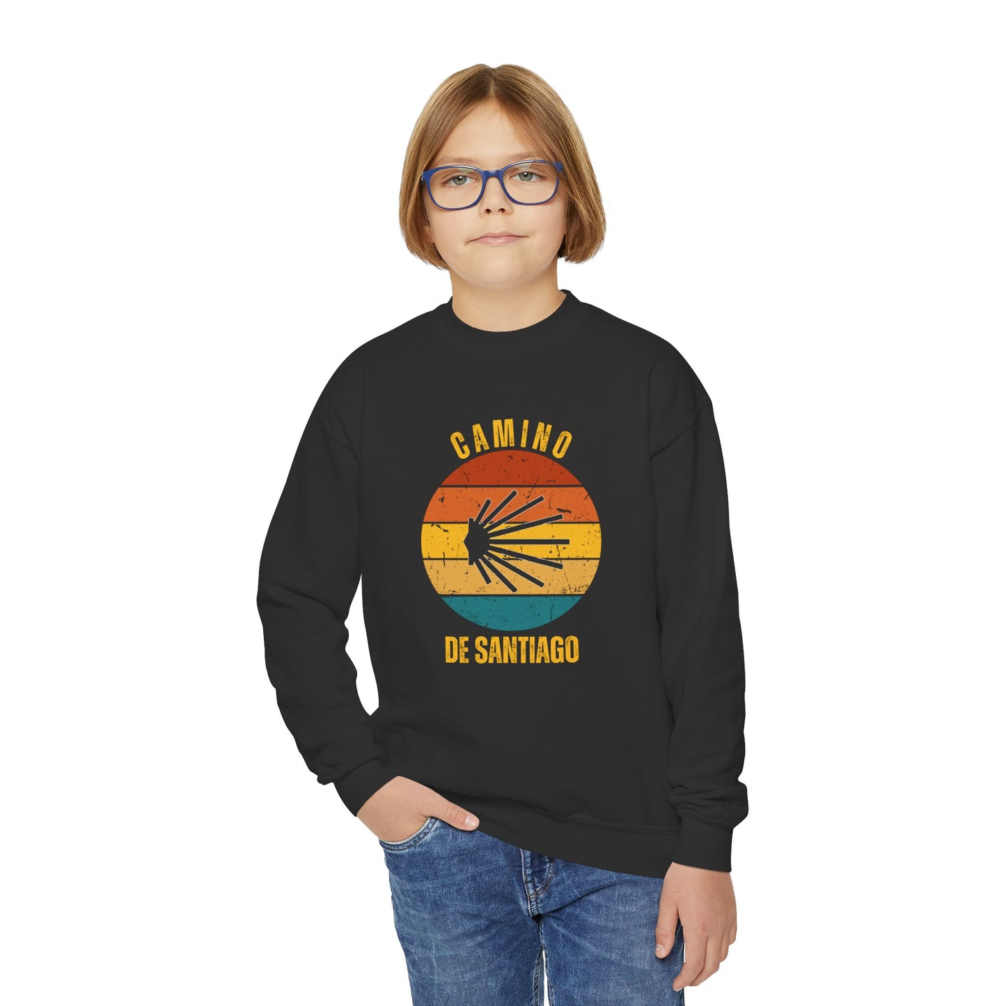 Camino de Santiago Youth Crewneck Sweatshirt, gift for Camino Child Hiker, Camino Children Clothing