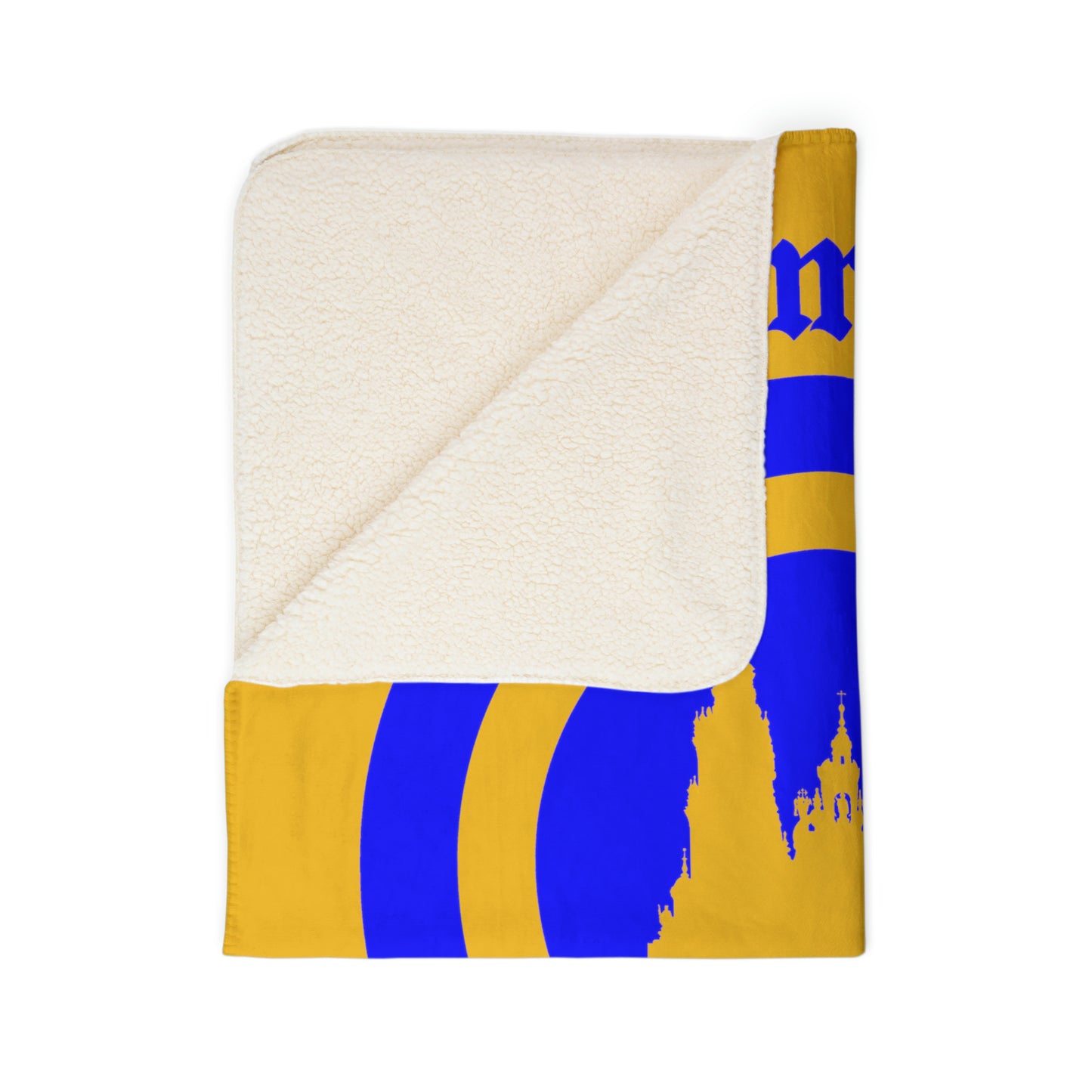 Santiago de Compostela Fleece Sherpa Blanket, Gifts for Camino de Santiago, St. James Blue