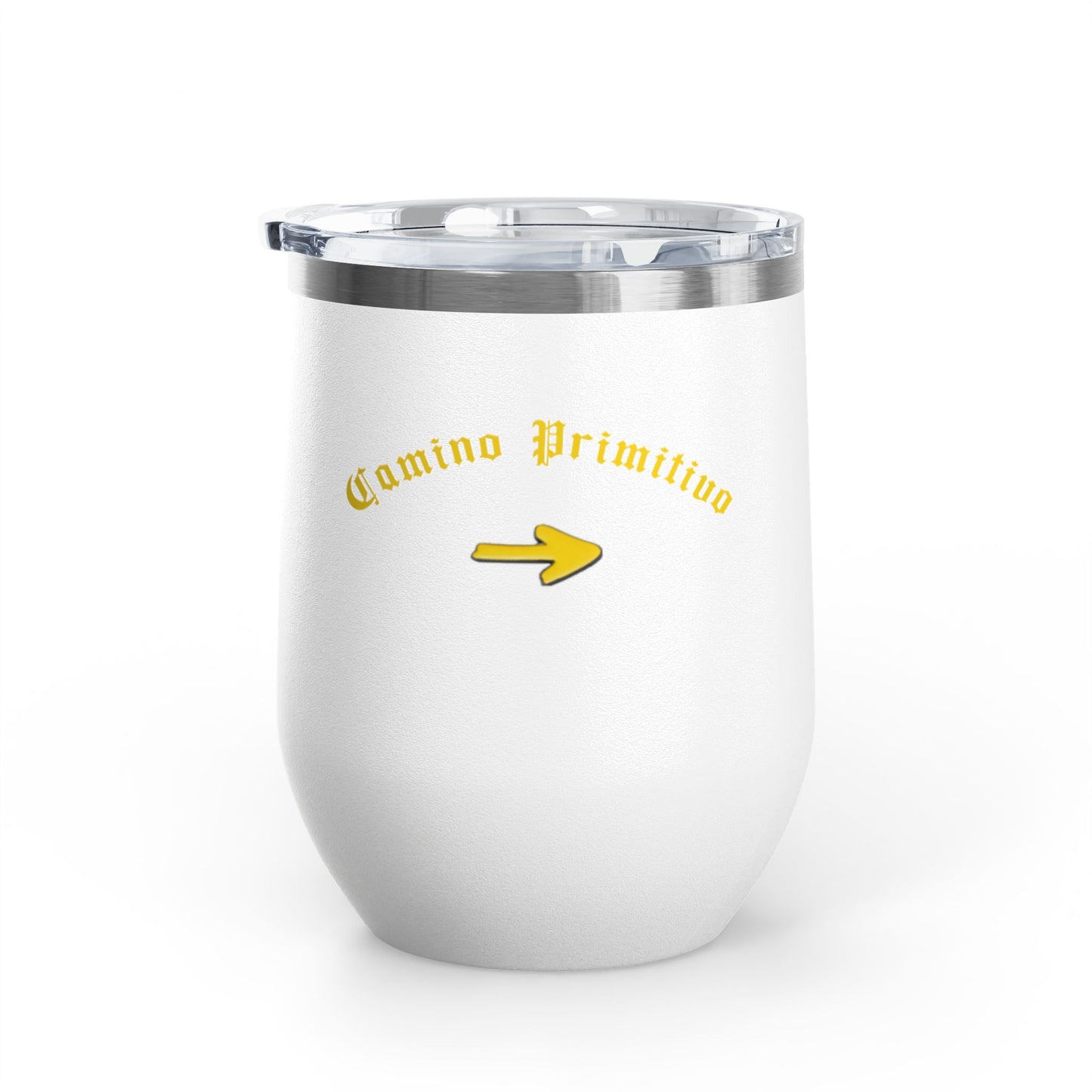 Camino Primitivo Wine Tumbler, 12oz - Camino de Santiago Pilgrimage Gift, Hiking Present, Way of St. James
