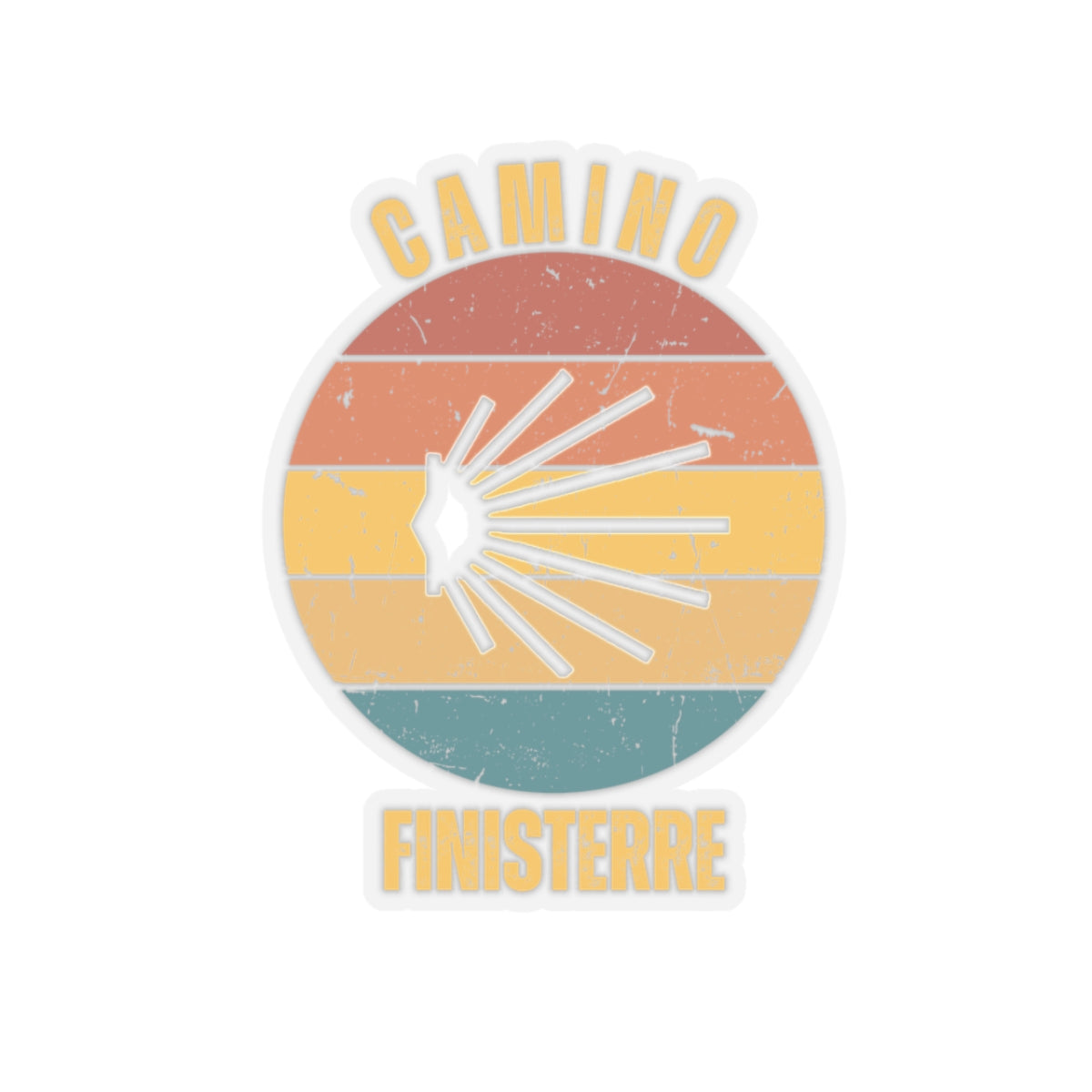 Camino de Santiago Finisterre, Kiss-Cut Stickers, Camino Gifts and Souviniers