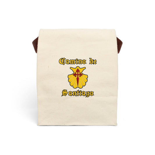 Camino de Santiago Lunch Bag With Strap, Canvas, Cross of St. James Memento