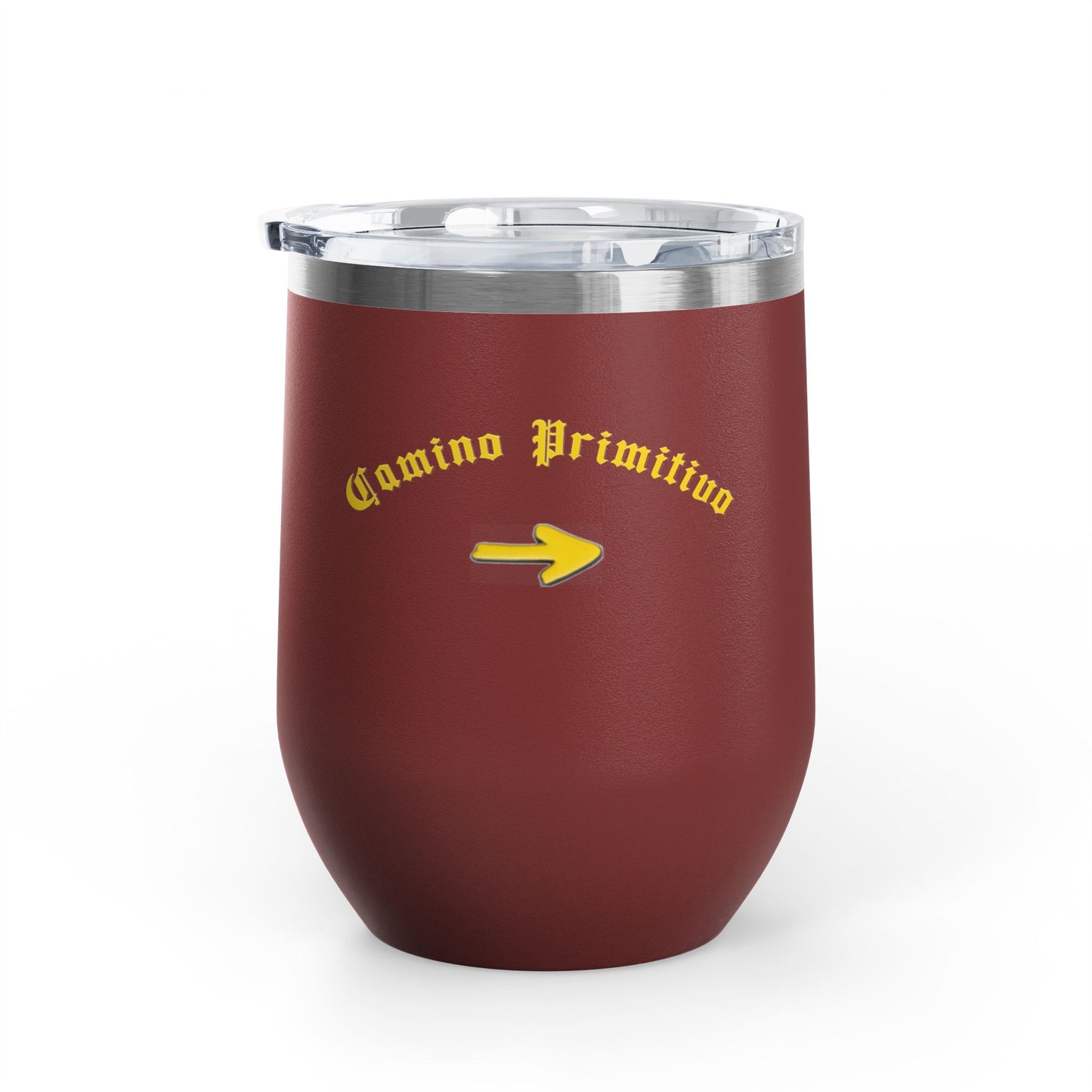 Camino Primitivo Wine Tumbler, 12oz - Camino de Santiago Pilgrimage Gift, Hiking Present, Way of St. James