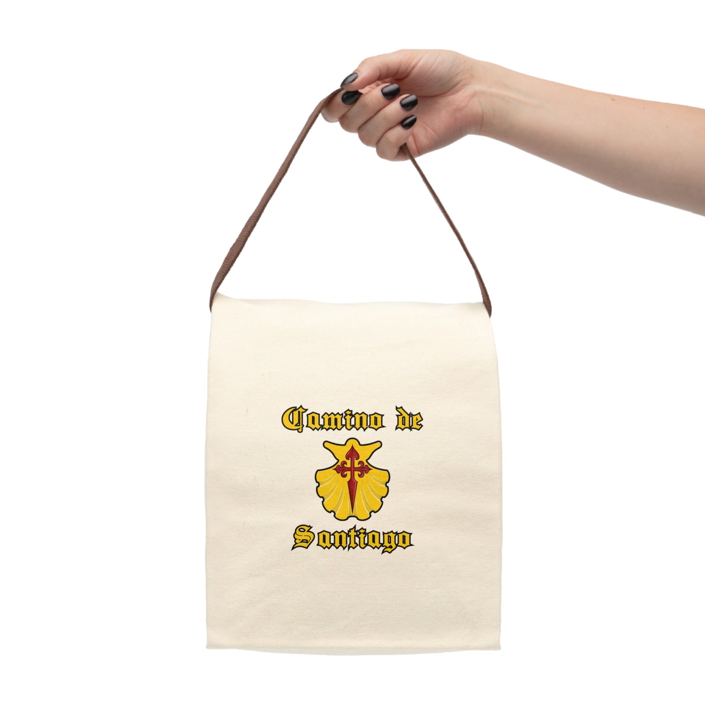 Camino de Santiago Lunch Bag With Strap, Canvas, Cross of St. James Memento