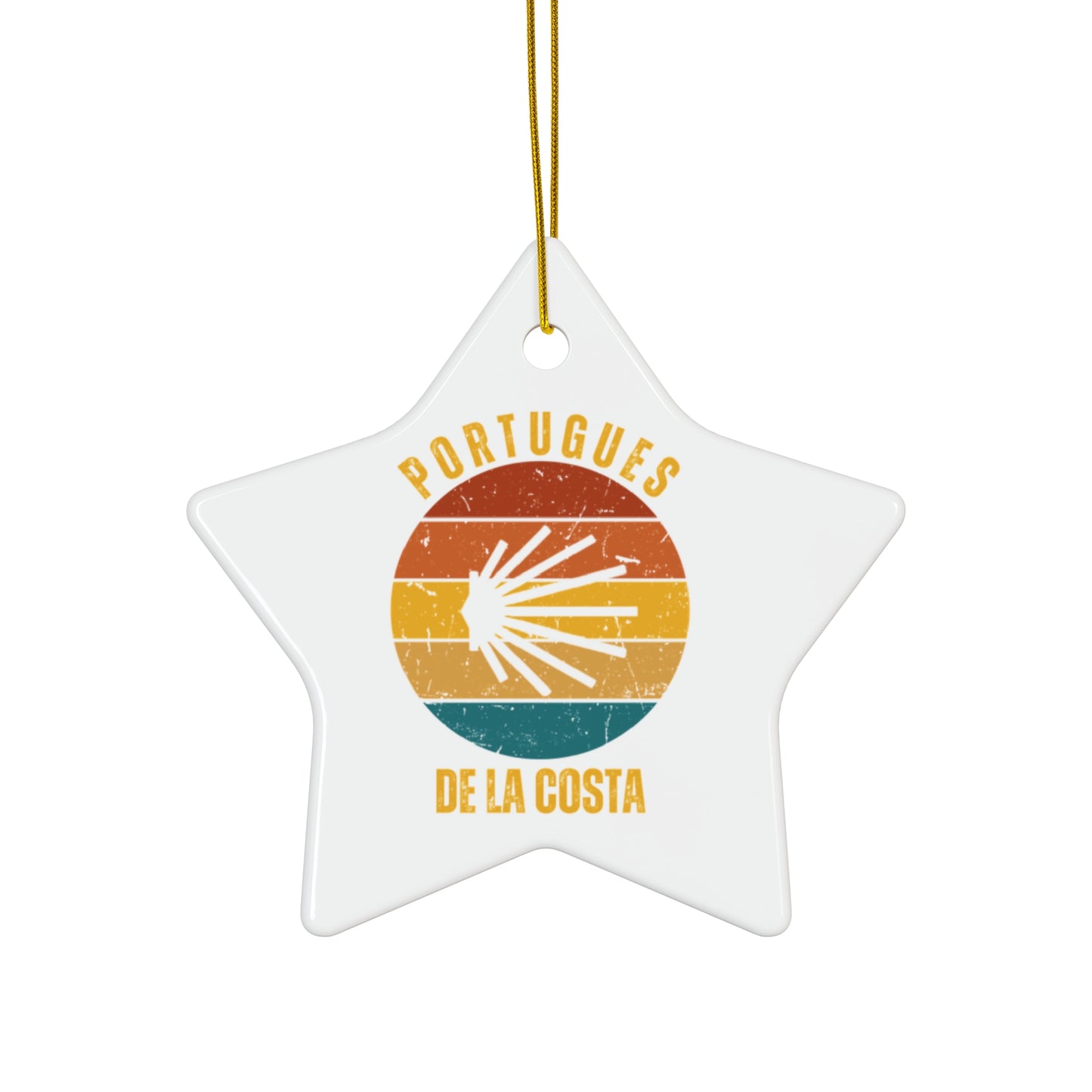 Camino de la Costa Christmas Ornament Seashell, Camino de Santiago, 3" Ceramic