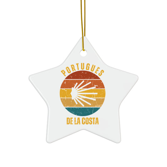 Camino de la Costa Christmas Ornament Seashell, Camino de Santiago, 3" Ceramic