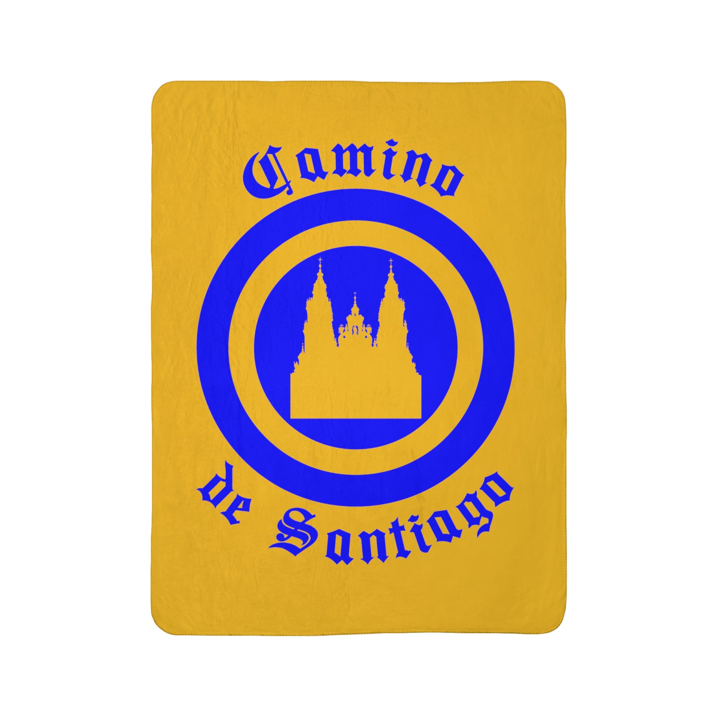 Santiago de Compostela Fleece Sherpa Blanket, Gifts for Camino de Santiago, St. James Blue