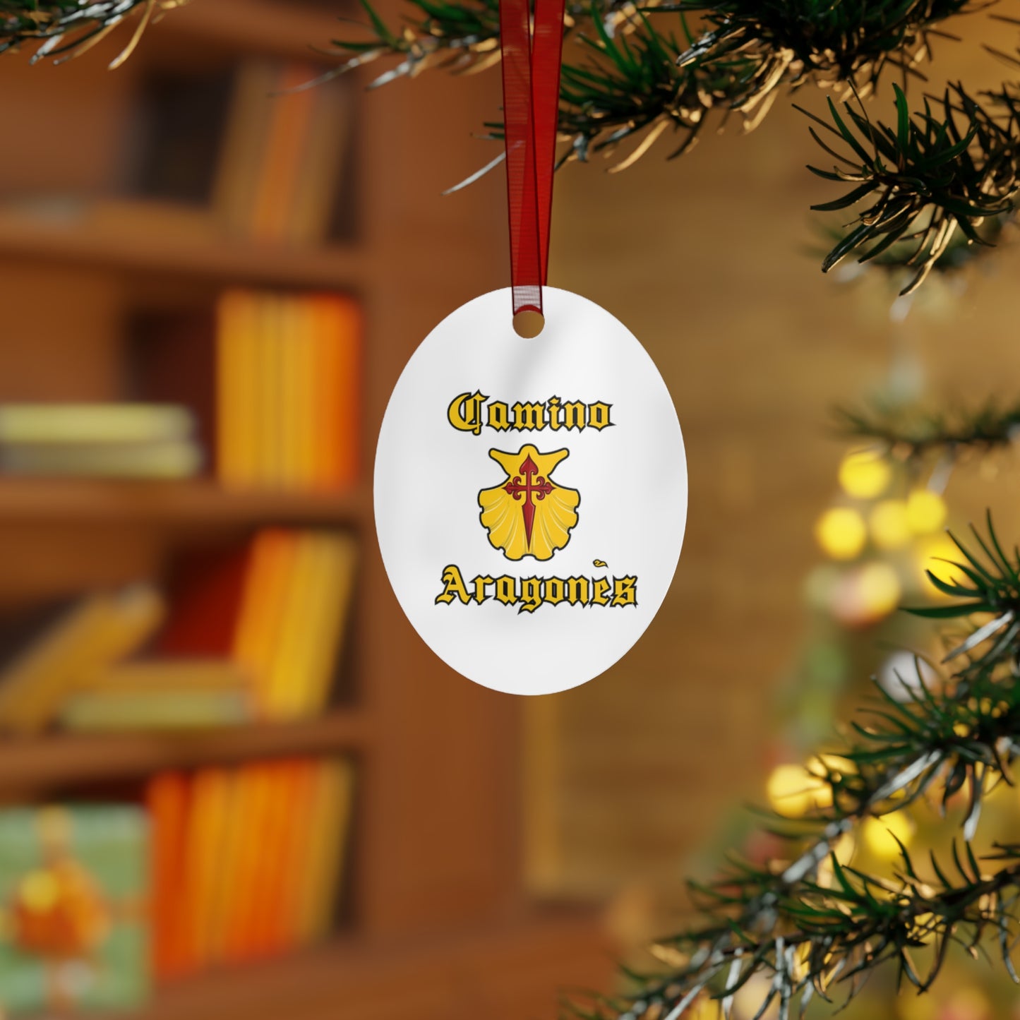 Camino de Santiago Christmas Ornaments, Aragones, Gift for Pilgrim, Metal