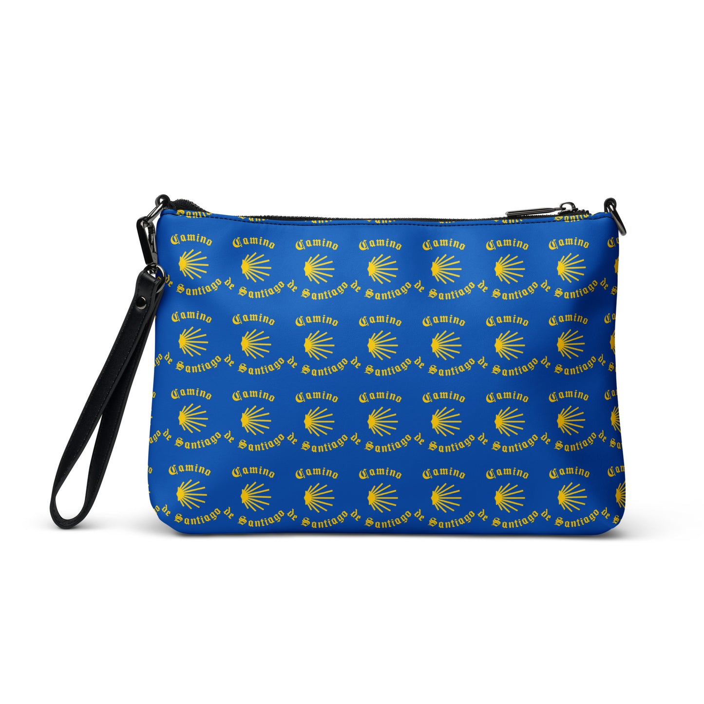 Camino de Santiago Handbag, Yellow on Blue, Gift for Peregrino