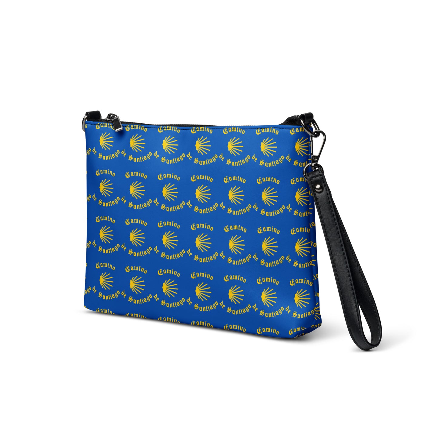 Camino de Santiago Handbag, Yellow on Blue, Gift for Peregrino