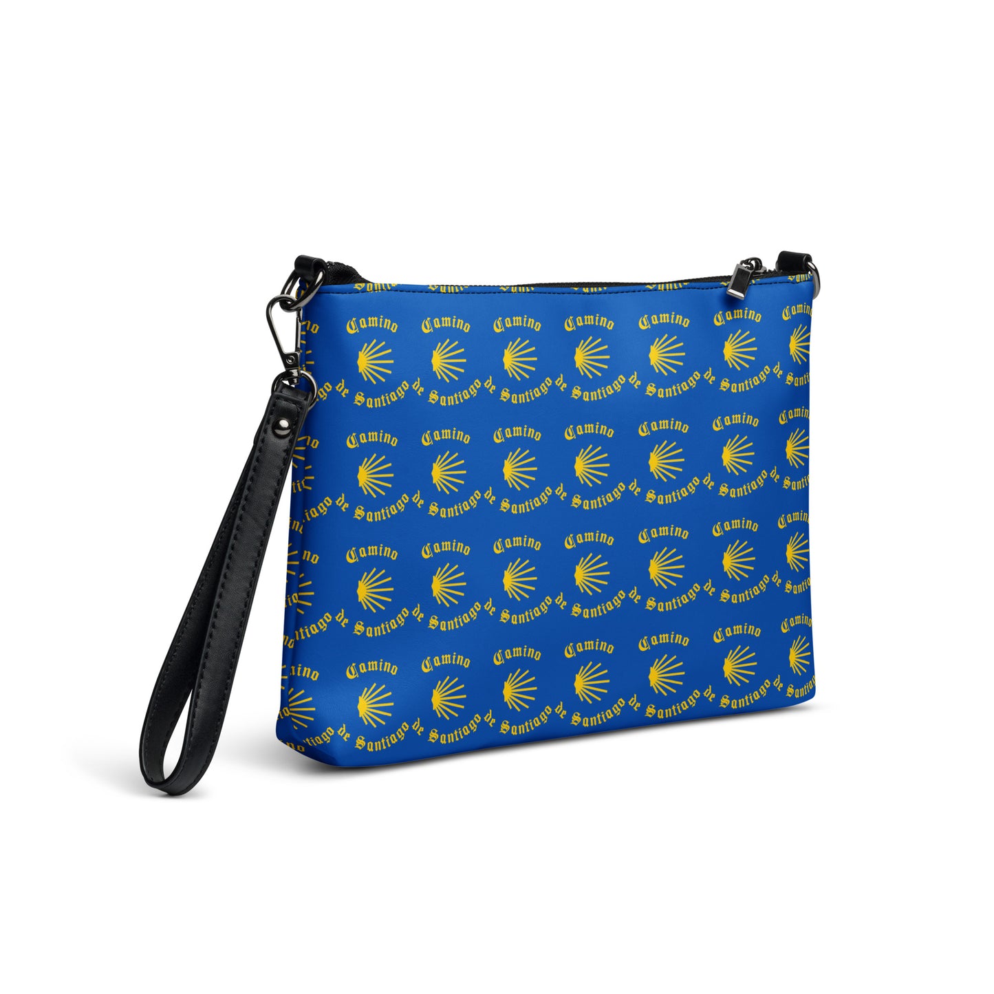 Camino de Santiago Handbag, Yellow on Blue, Gift for Peregrino