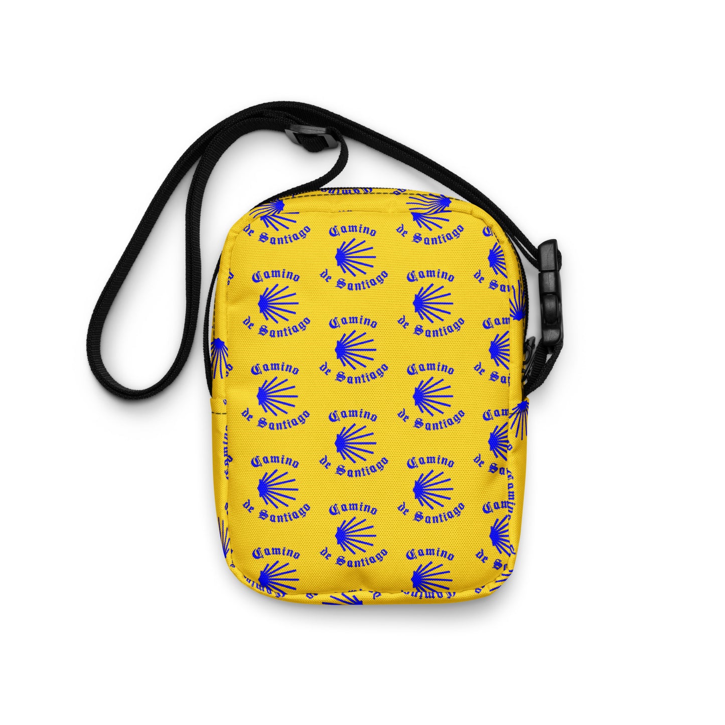 Camino de Santiago Utility Crossbody Bag, Blue on Yellow, Gift for Peregrino