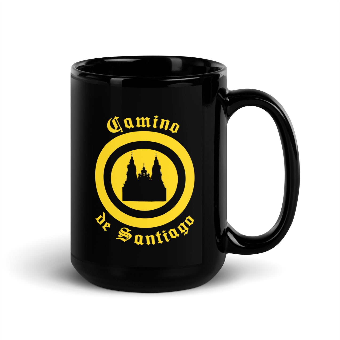 Santiago de Compostela Coffee Mug, Camino Gift, Black Ceramic 11, 15 oz