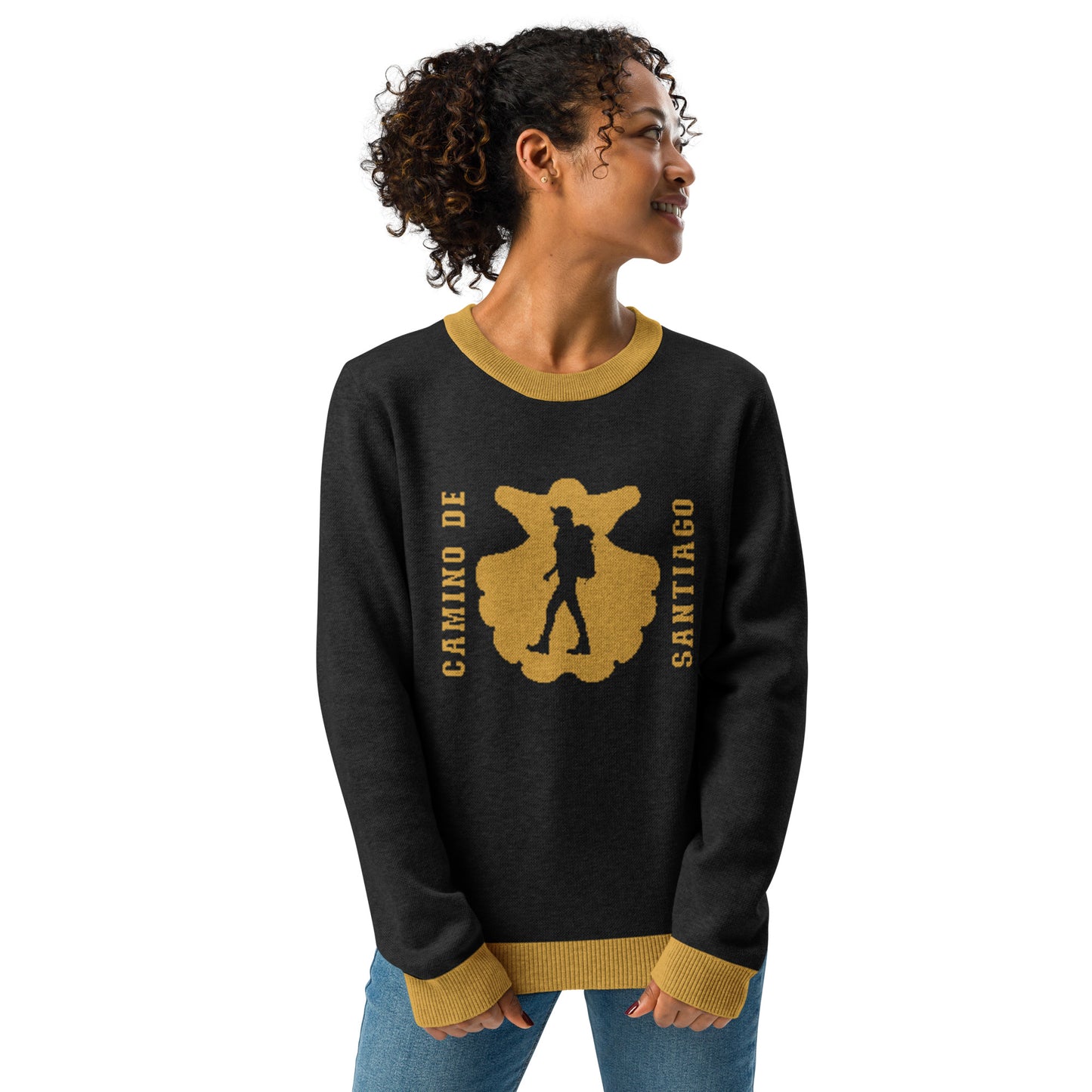 Camino de Santiago Sweater, Knitted Crew Neck Souvenir, Gift for Pilgrim