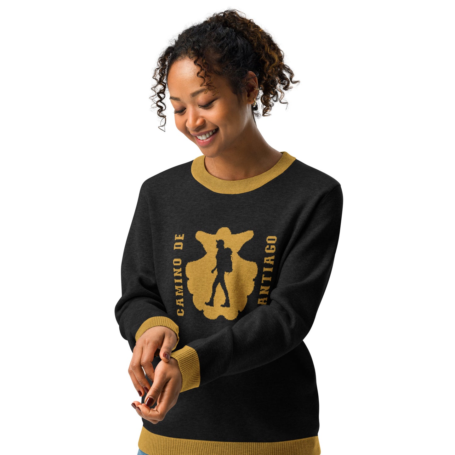 Camino de Santiago Sweater, Knitted Crew Neck Souvenir, Gift for Pilgrim