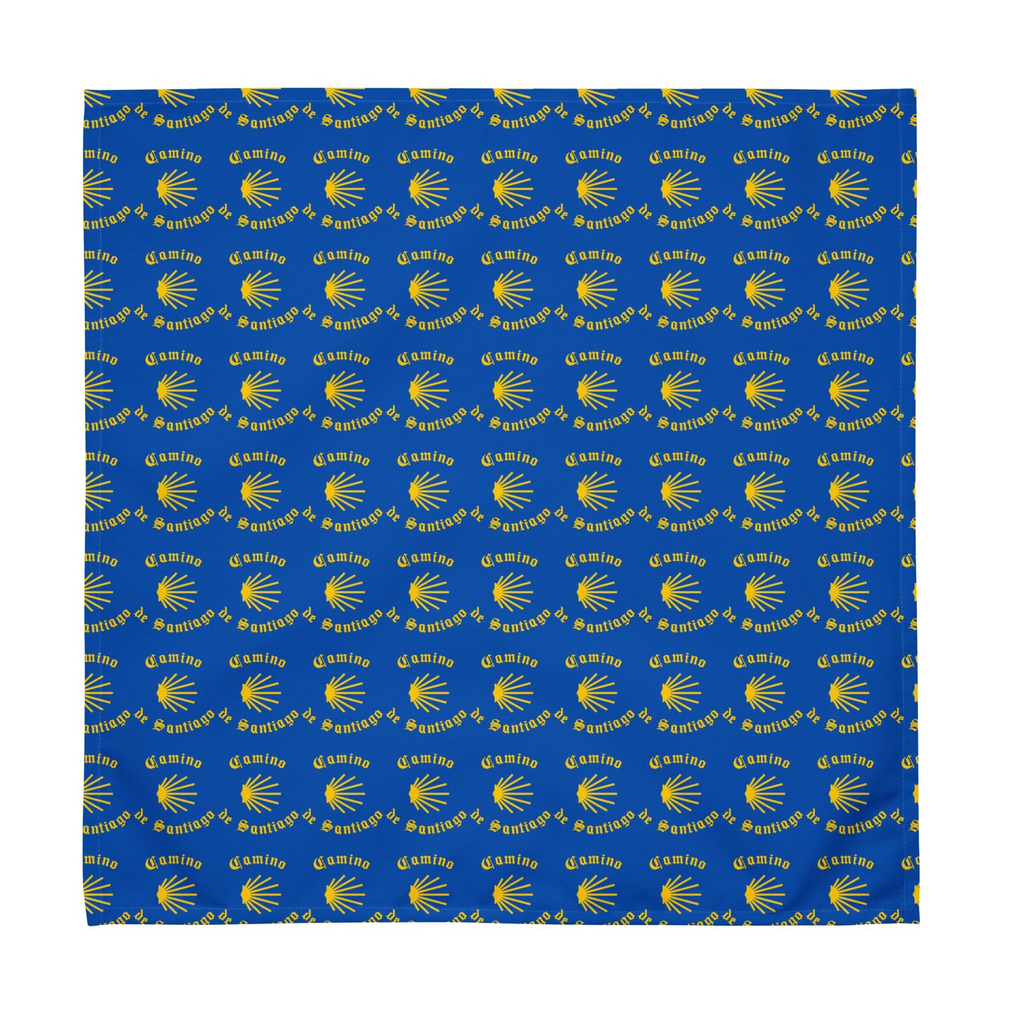 Camino de Santiago Cloth Napkin Set, Gift for Peregrino, Yellow Seashell on Blue