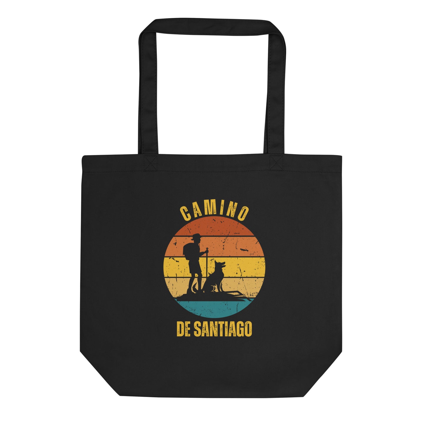 Camino de Santiago Eco Tote Bag Camino Keepsake, Solo Hiker Dog, Portugues Spain, Plata, Costa, Notre