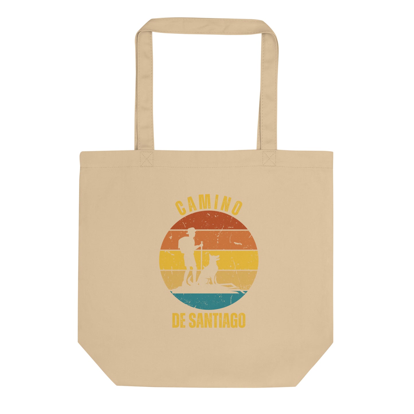 Camino de Santiago Eco Tote Bag Camino Keepsake, Solo Hiker Dog, Portugues Spain, Plata, Costa, Notre