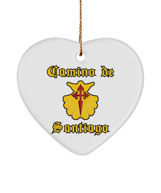 Camino de Santiago Ornaments, Gift for Christmas, Cross of St. James, Ceramic