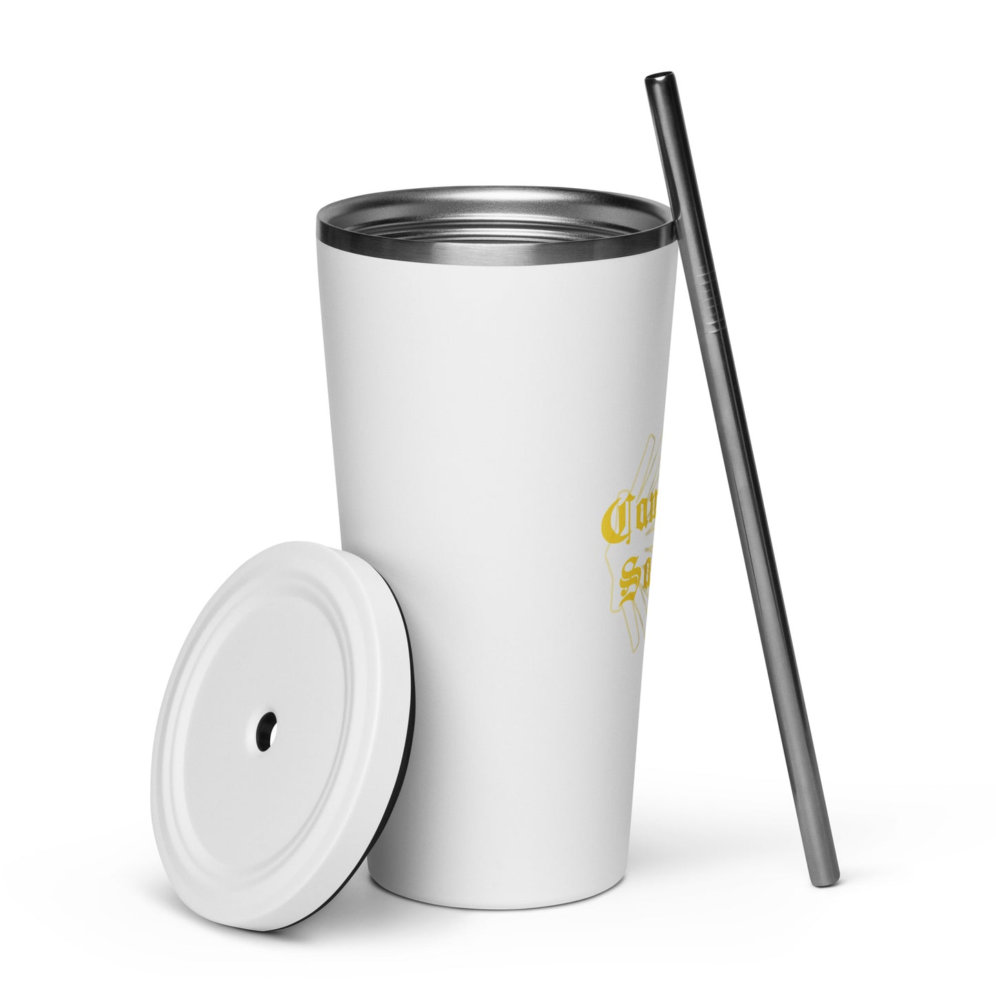 Camino de Santiago Insulated Tumbler with Straw, Gift for Peregrino with Seashell, 20 oz.