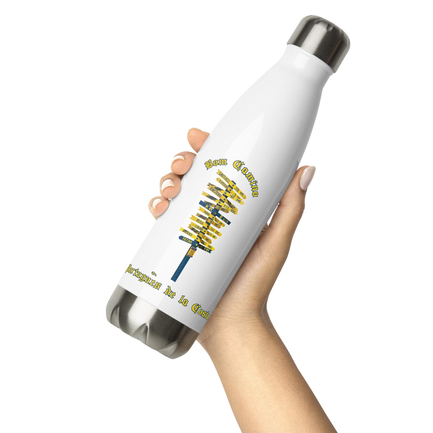 Bom Camino de Santiago Portugues de la Costa Stainless Steel Water Bottle 17 oz.