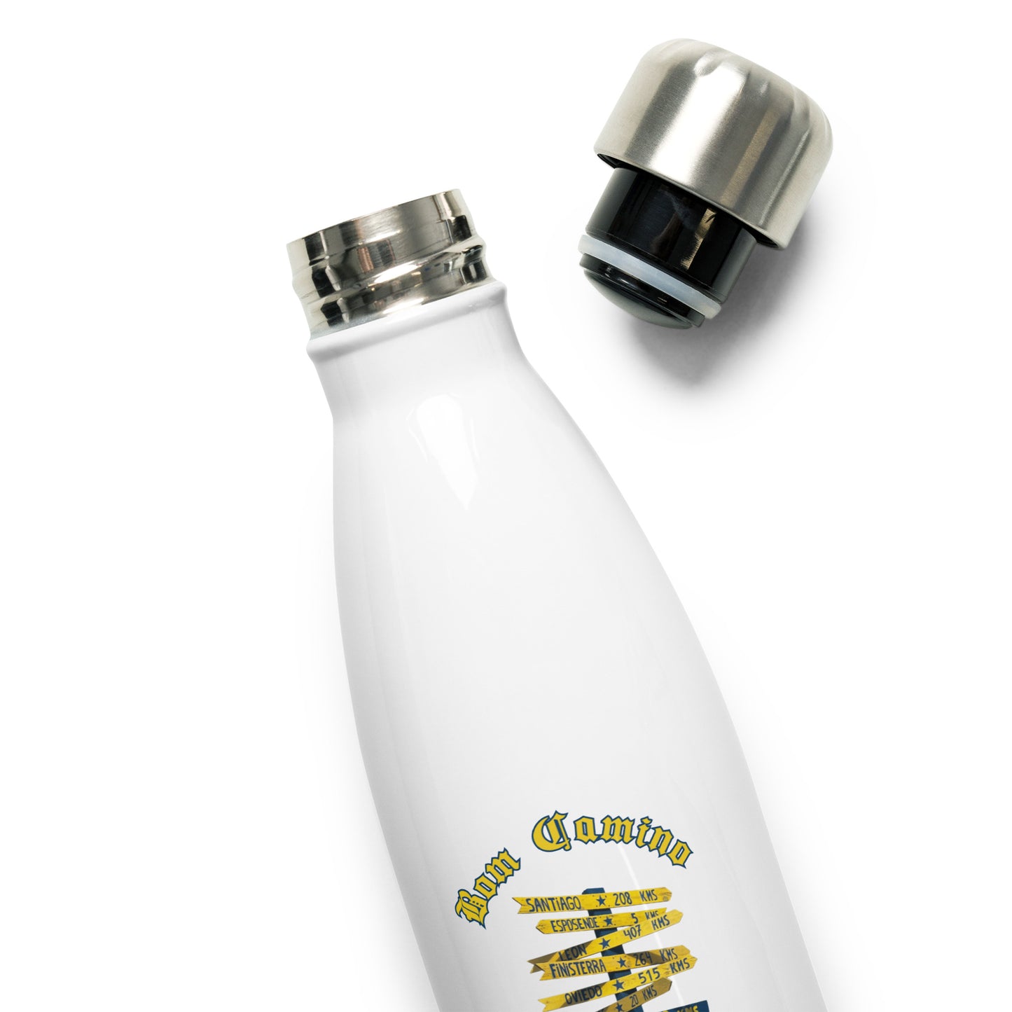 Bom Camino de Santiago Portugues de la Costa Stainless Steel Water Bottle 17 oz.