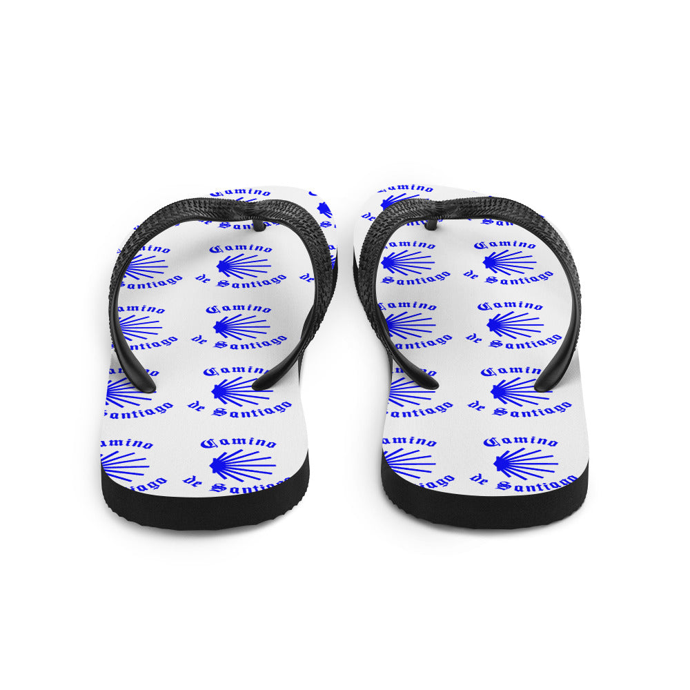 Camino de Santiago Flip-Flops Blue, Gift for Peregrino Hiker