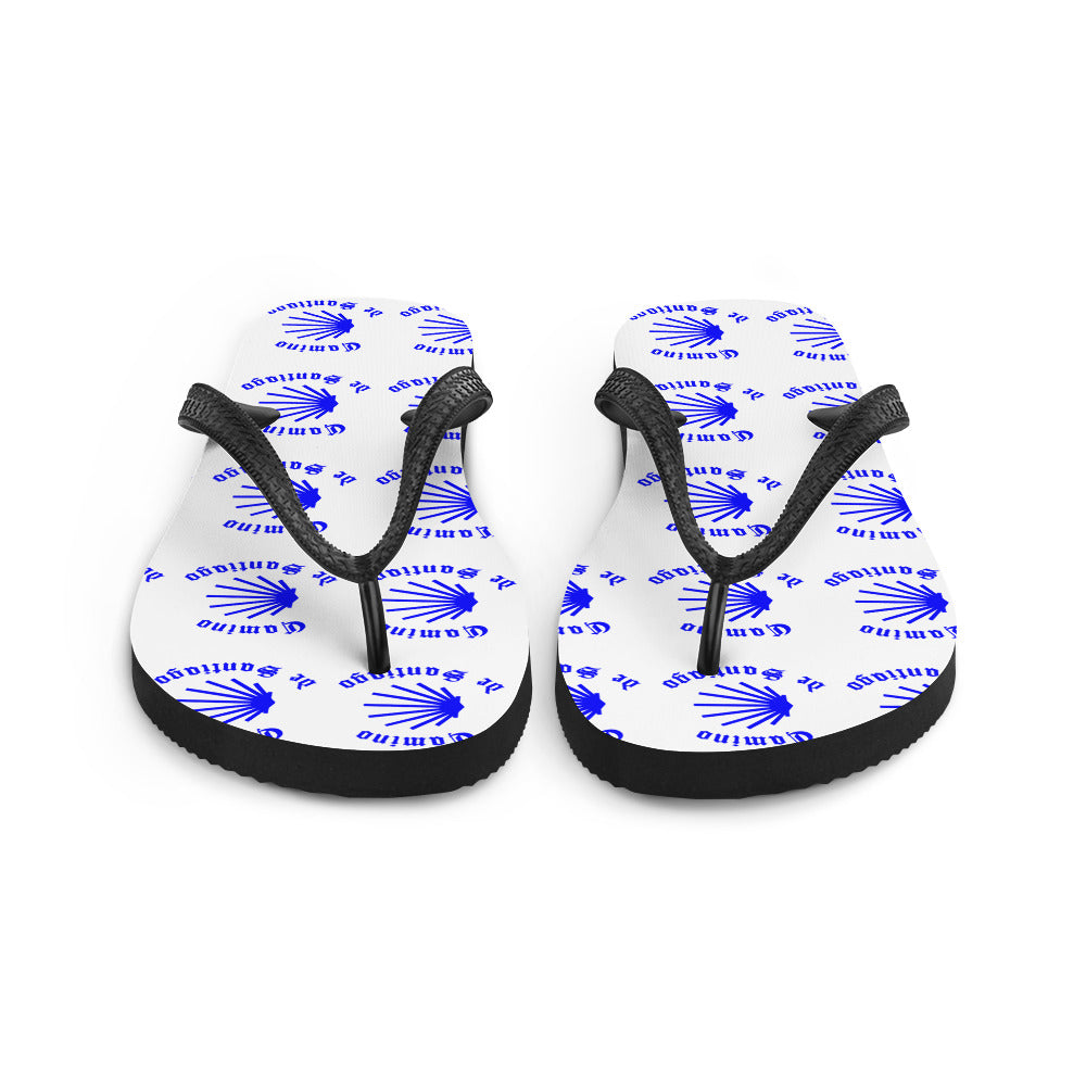 Camino de Santiago Flip-Flops Blue, Gift for Peregrino Hiker