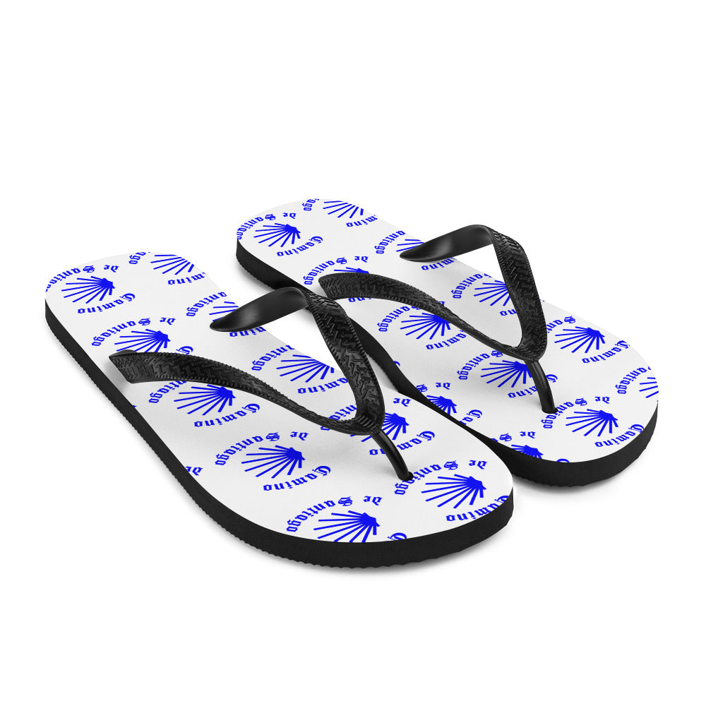 Camino de Santiago Flip-Flops Blue, Gift for Peregrino Hiker