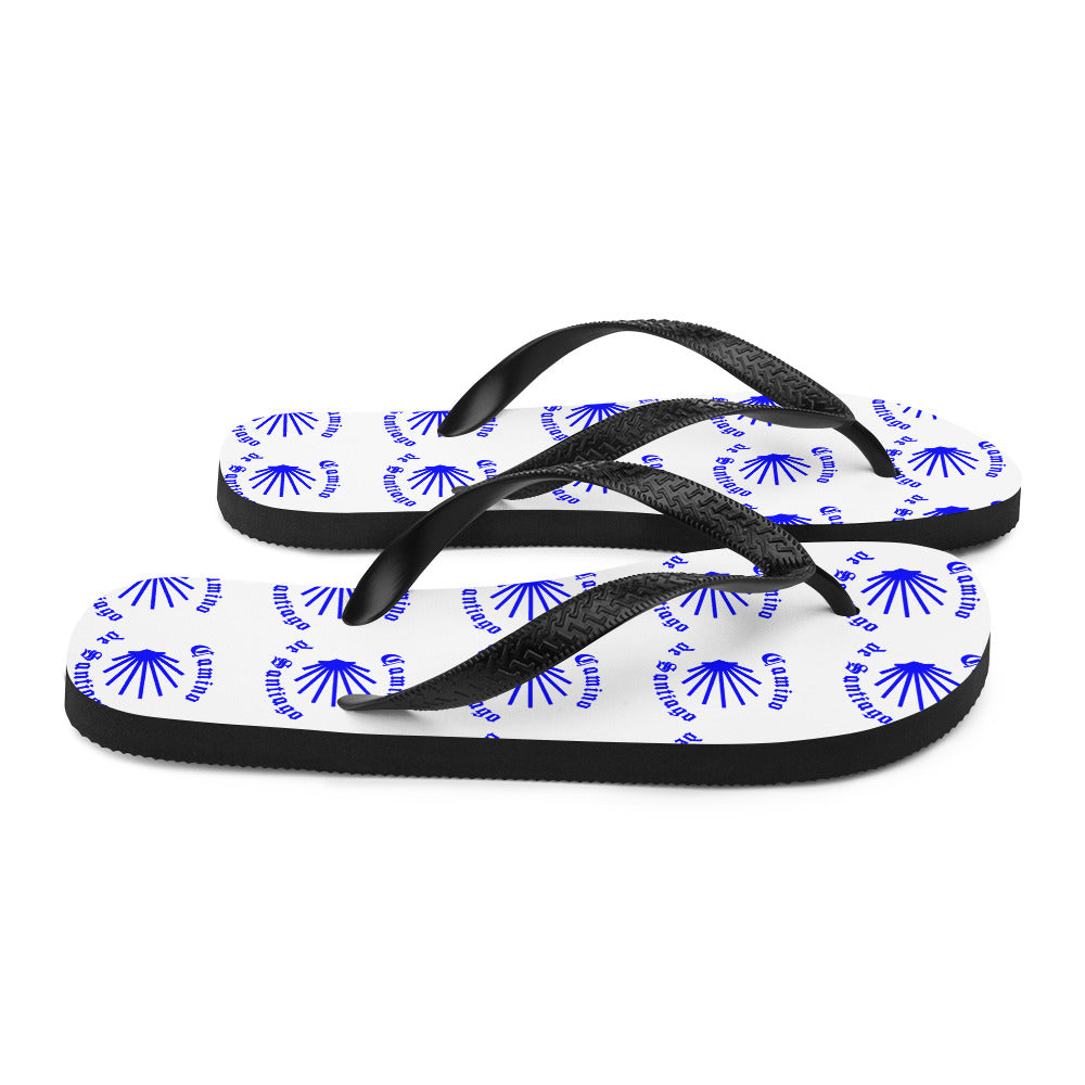 Camino de Santiago Flip-Flops Blue, Gift for Peregrino Hiker