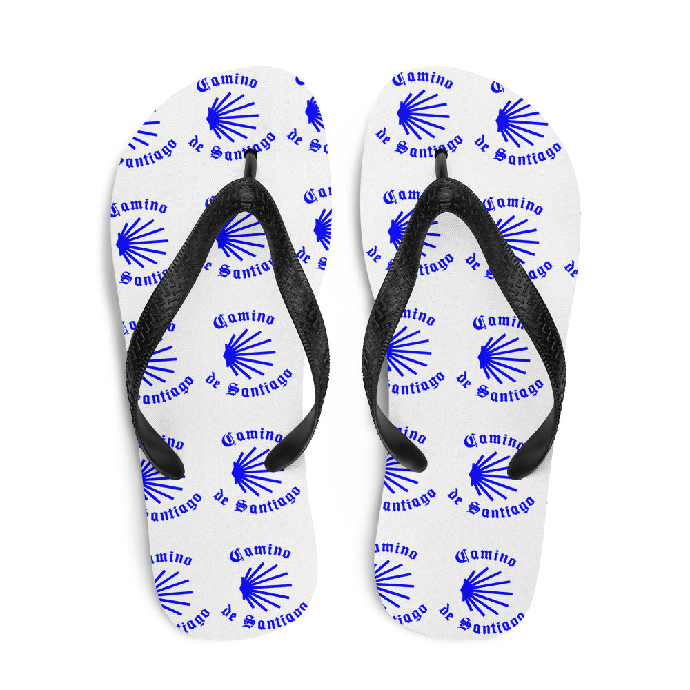 Camino de Santiago Flip-Flops Blue, Gift for Peregrino Hiker