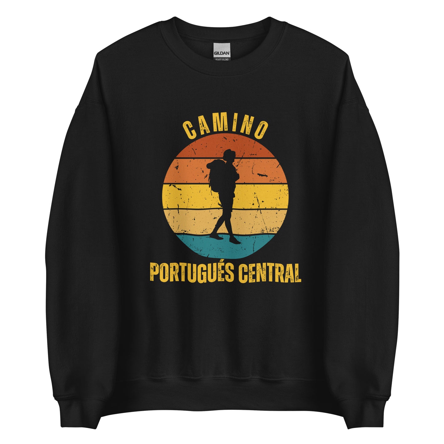 Camino Portugués Central Sweatshirt, Camino de Santiago Keepsake, Solo Hiker, Unisex