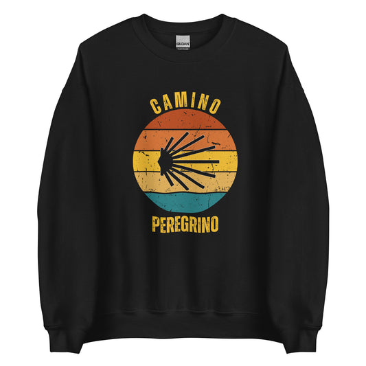 Camino Peregrino Sweatshirt, Camino de Santiago Pilgrim Spain Keepsake, Seashell, Unisex