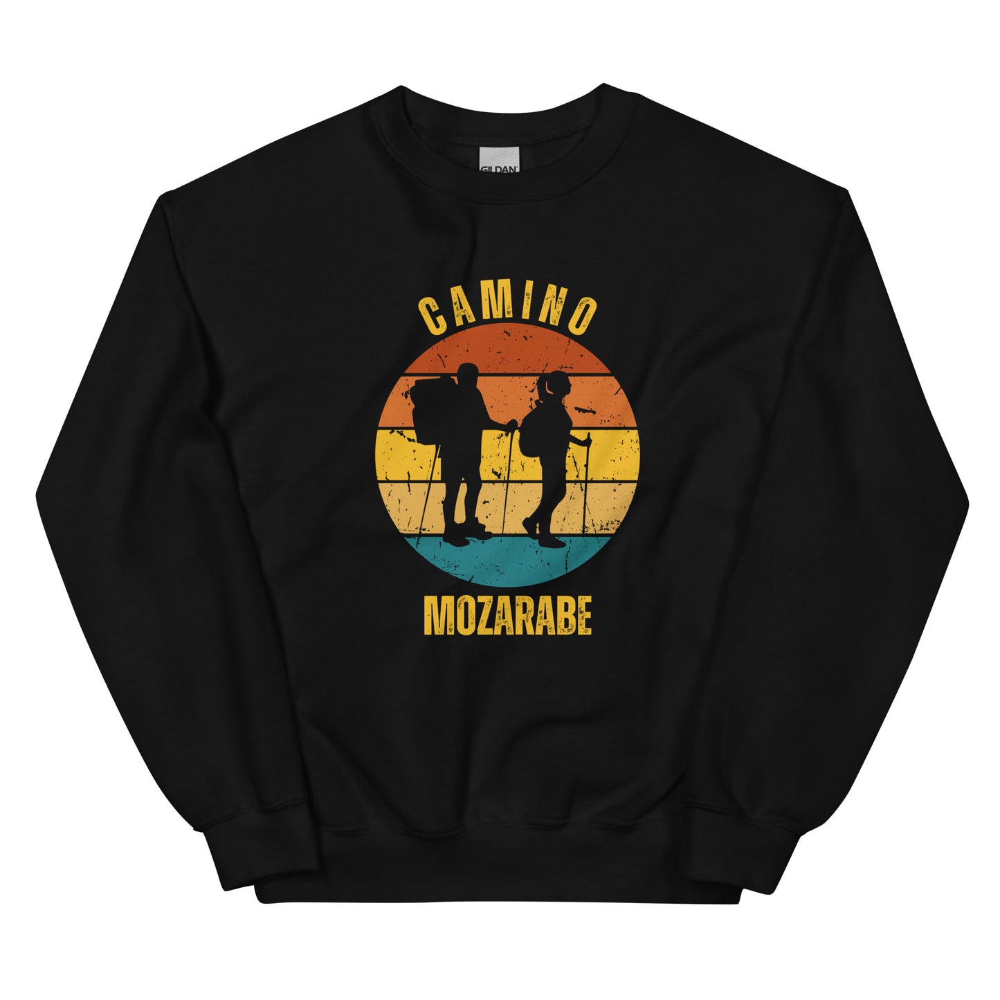 Camino Mozarabe Sweatshirt, Camino de Santiago Spain Keepsake, Two Hikers, Unisex